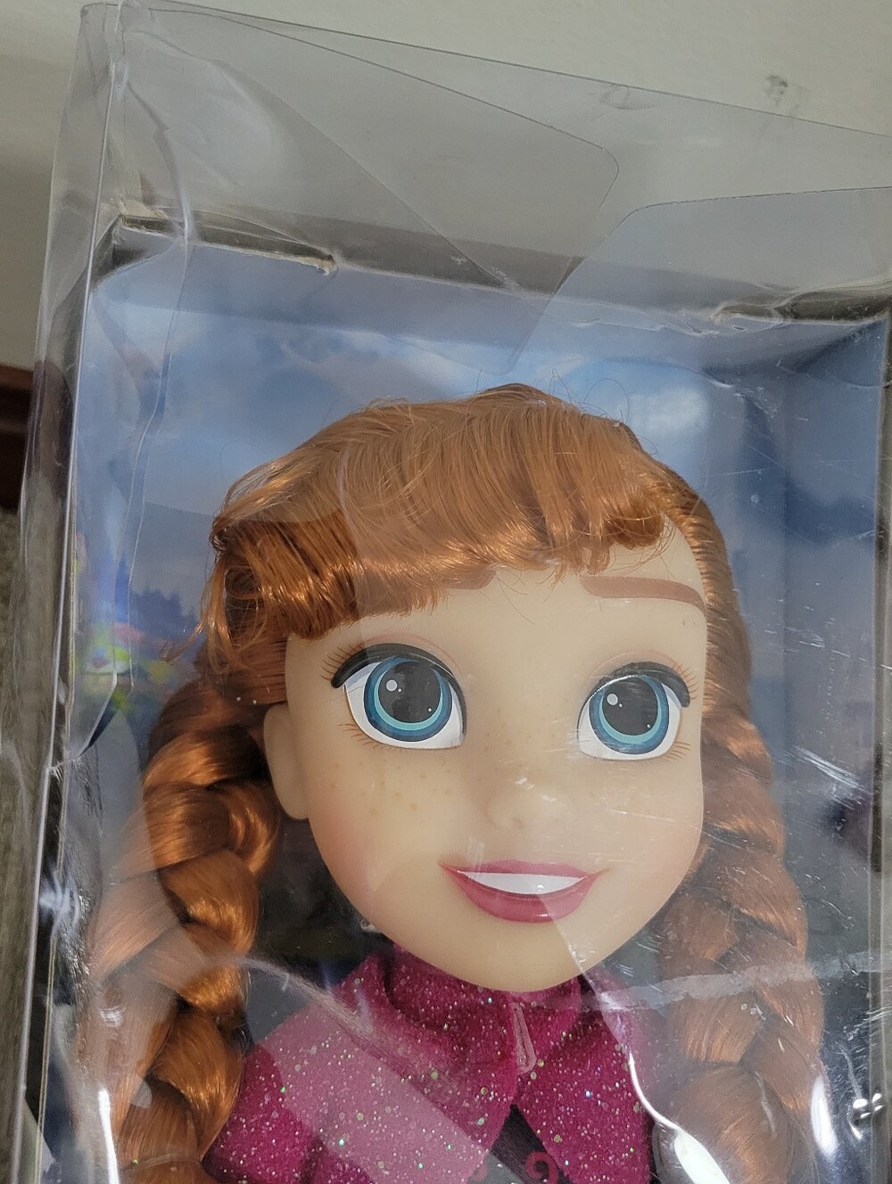 New Disney Frozen Anna Fashion Doll in Pink Cape & Blue Dress - Picture 3 of 8